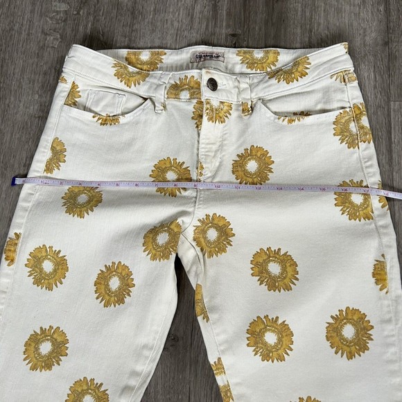 Women’s GUESS Collection Floral Skinny Ankle Jean Sunflower Cropped Pants Sz 30 - Picture 6 of 15
